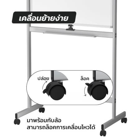 กระดานไวท์บอร์ดขาตั้ง 2 หน้า MEDILA รุ่น WB03-90-60-WH ขนาดกระดาน 90*60 ซม. พลิกกระดานในตัวได้_5